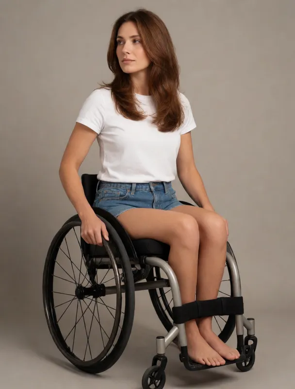sitting in a sport wheelchair with angled wheels by krea 2