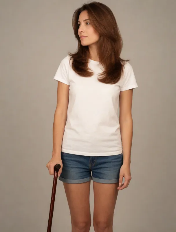 standing with a walking cane by krea 2
