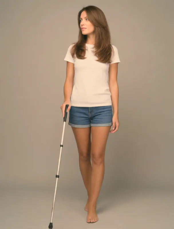 walking with a white cane by krea 2