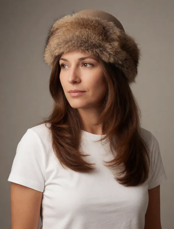 fur trimmed felt hat by krea 2