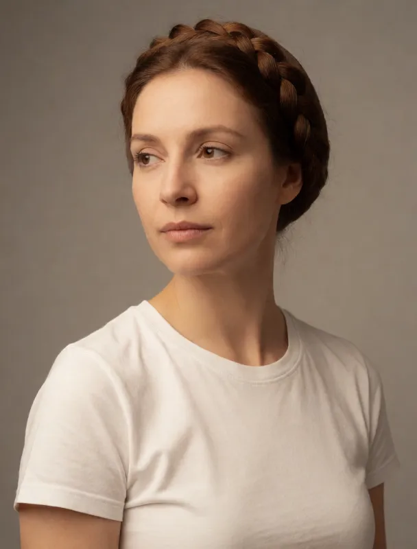 braided updo under a headscarf by krea 2