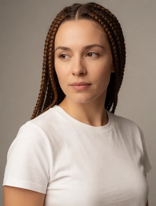 fulani braids with a center cornrow by krea 2