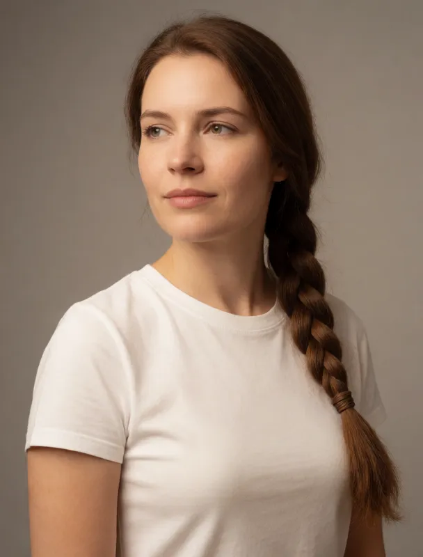 long kosa plait tied with a ribbon by krea 2