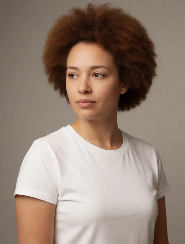 rounded afro with a hair pick by krea 2