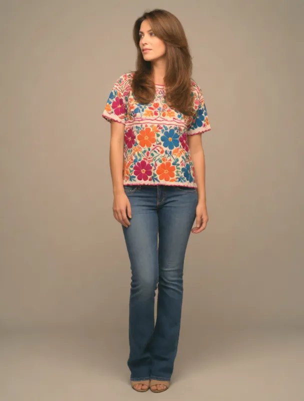 bordado embroidered blouse with jeans by krea 2