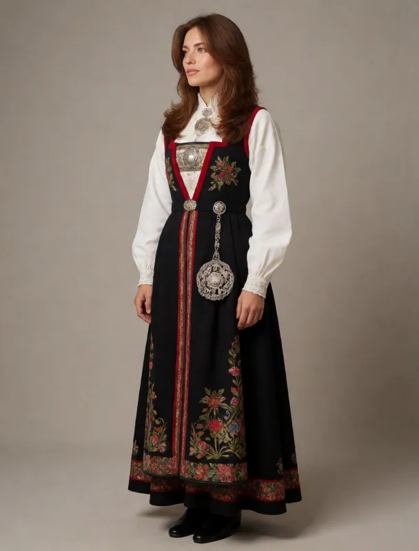 bunad with silver s lje brooches by krea 2
