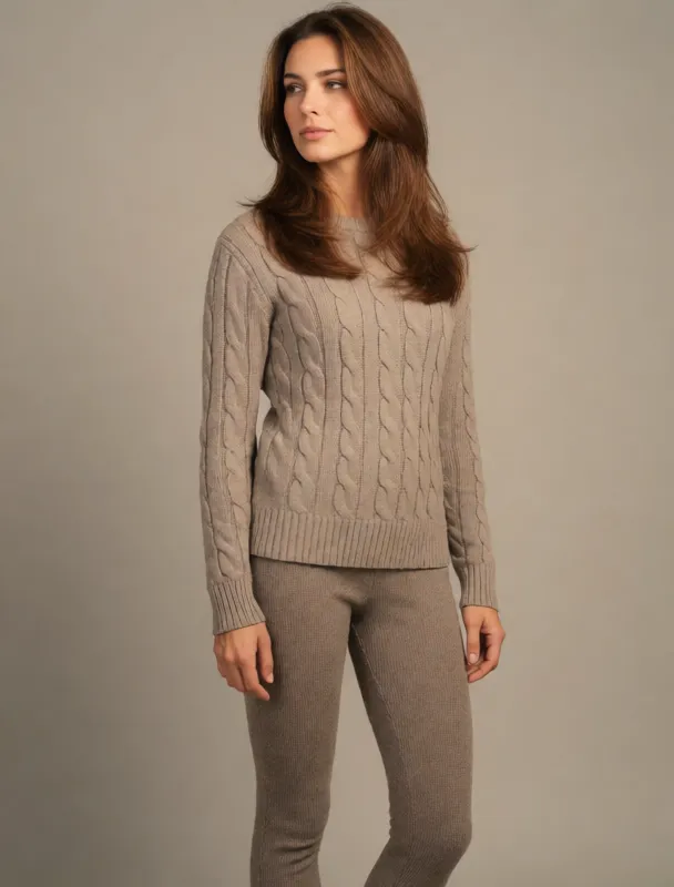 cable knit sweater with thermal leggings by krea 2