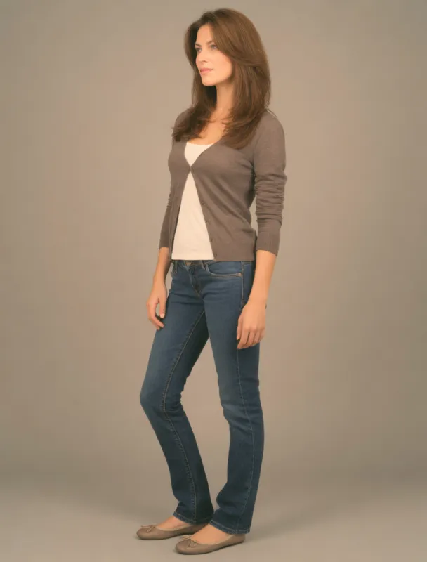 cardigan with jeans and ballet flats by krea 2