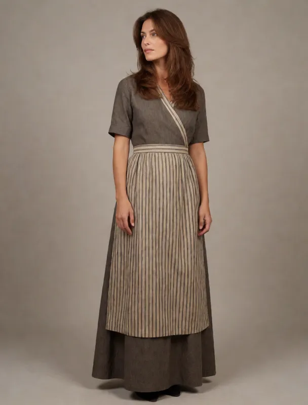 chuba wrap dress with striped pangden apron by krea 2