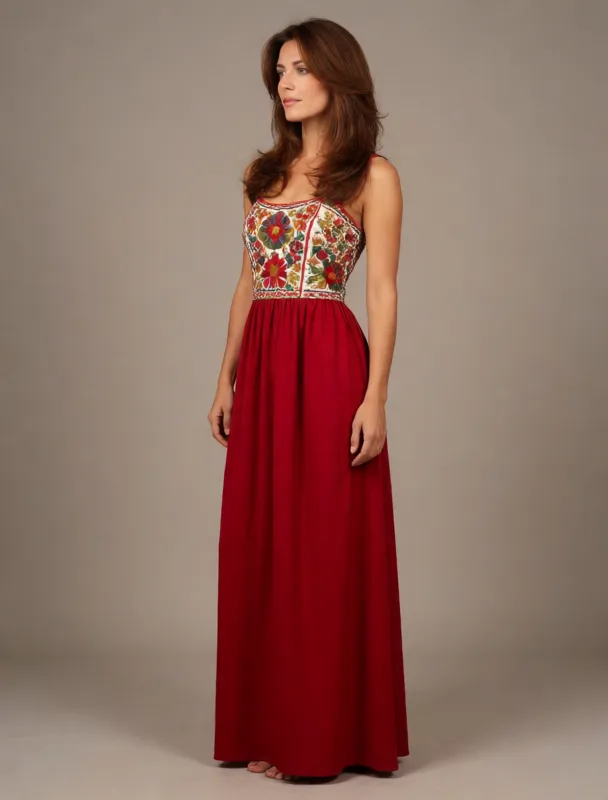 embroidered sicilian bodice with long skirt by krea 2