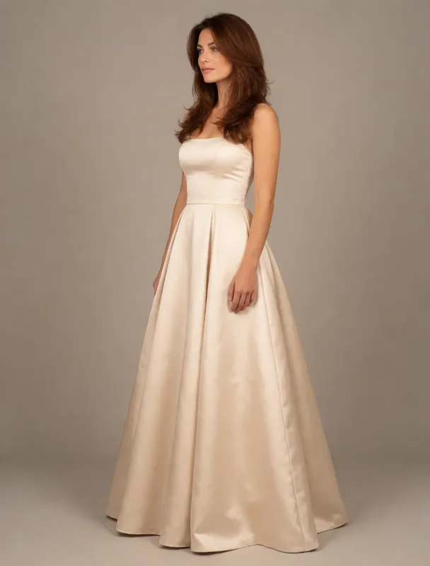 floor length satin ball gown by krea 2