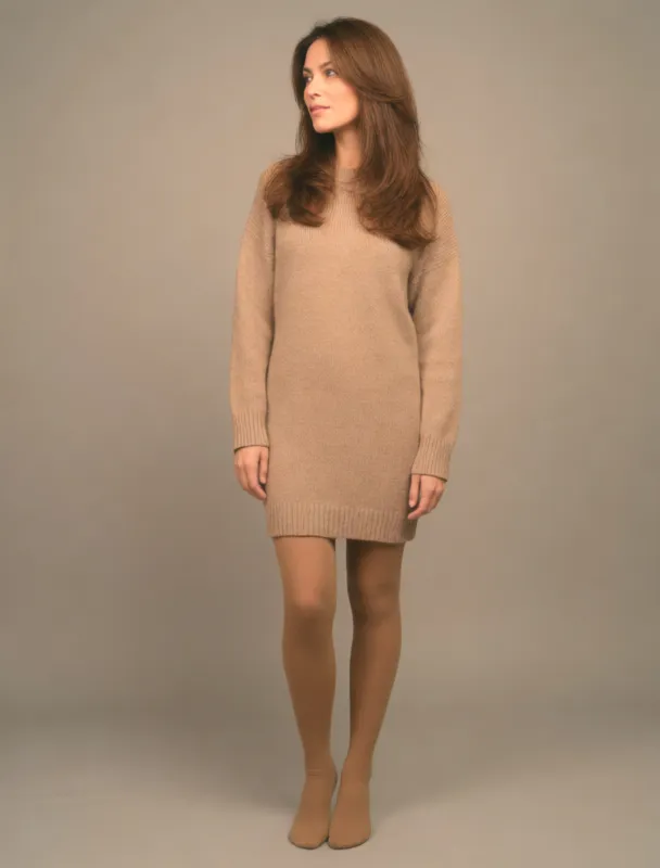 knit sweater dress with tights by krea 2