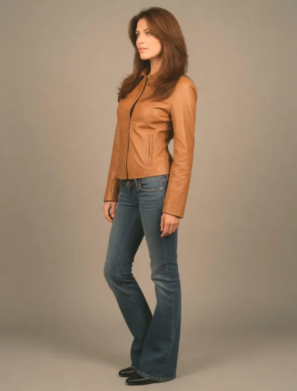 leather jacket with jeans by krea 2
