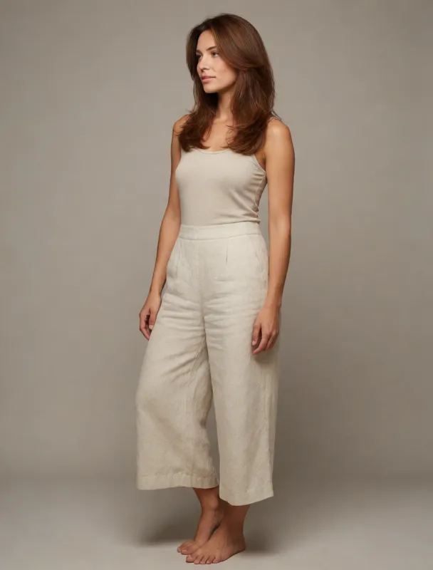 linen culottes with a tank top by krea 2