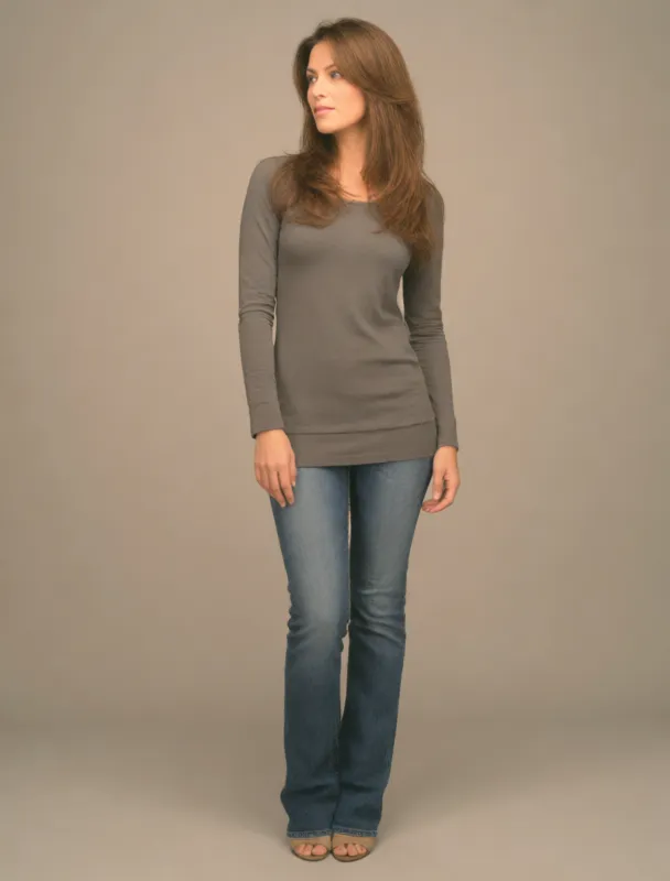long sleeve tunic top with jeans by krea 2