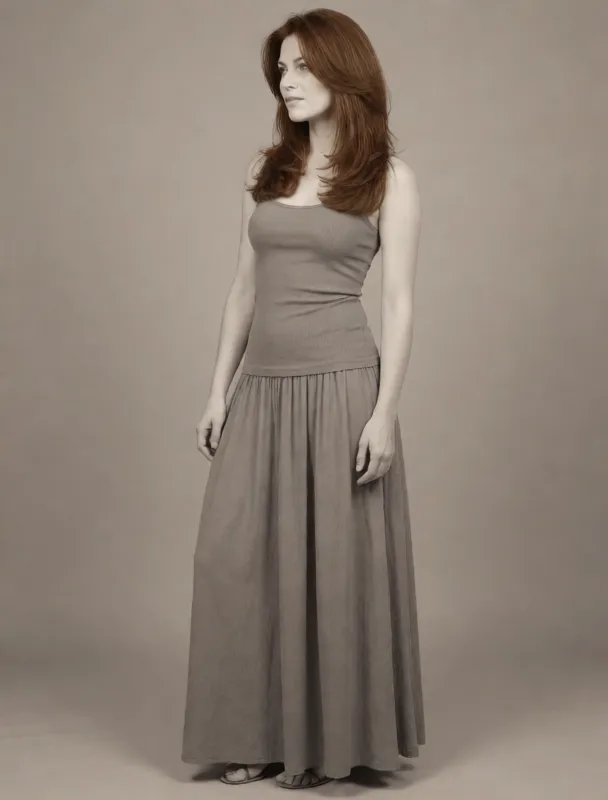 ribbed tank with a flowy maxi skirt by krea 2