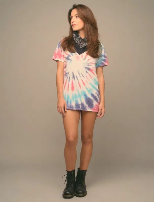 tie dye tee with a bandana and combat boots by krea 2