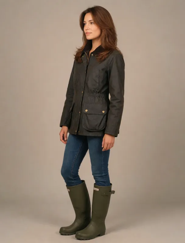 waxed jacket with jeans and wellies by krea 2