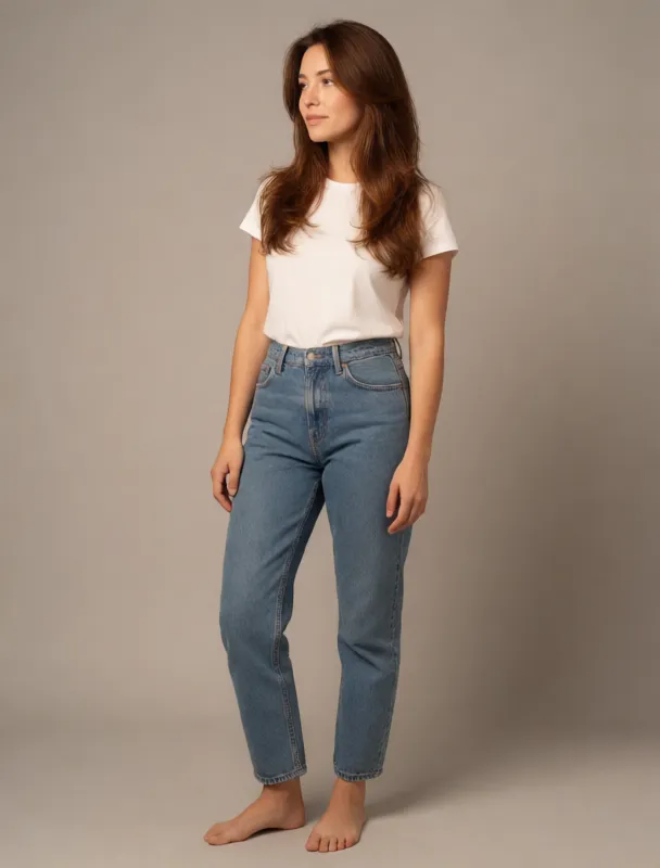 white tee with mom jeans by krea 2