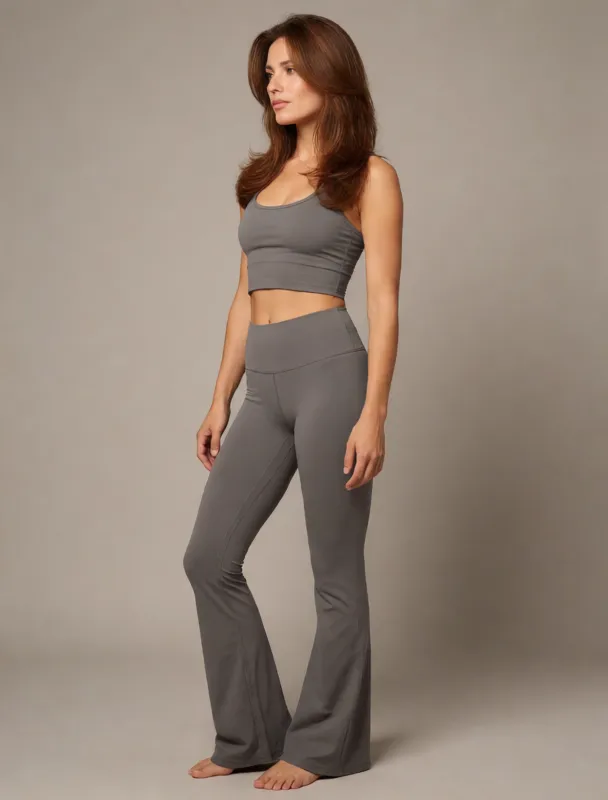 yoga crop top with flared leggings by krea 2