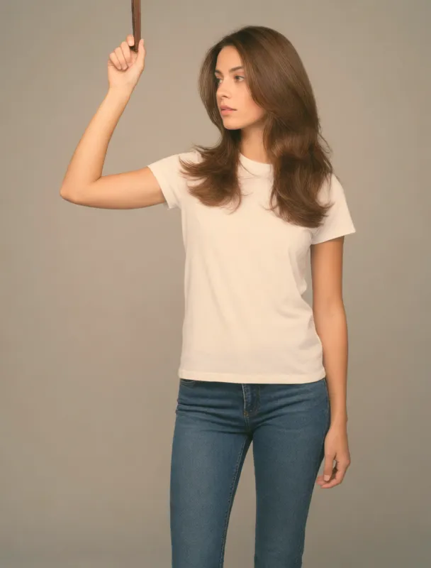 standing and holding an overhead hanging strap loop with one hand by krea 2