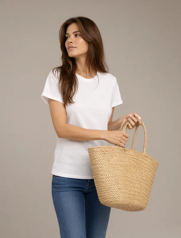 straw beach bag by qwen image 2.1