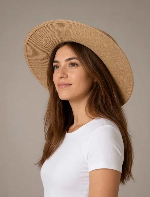wide brim sun hat by qwen image 2.1