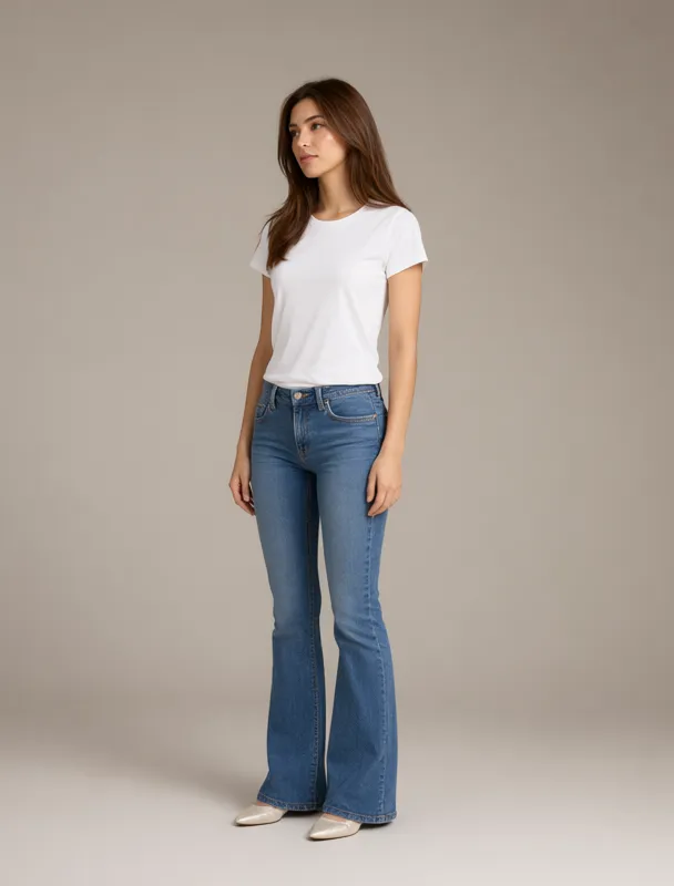 flared jeans by qwen image 2.1