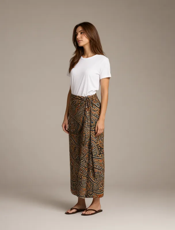 liputa wax print wrapper skirt by qwen image 2.1