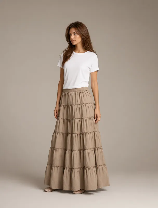 qashqai tiered skirt by qwen image 2.1
