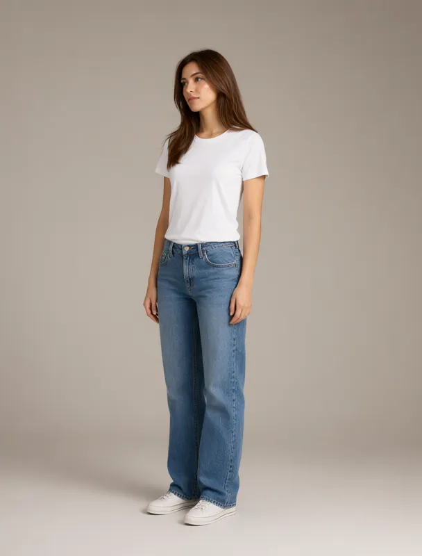 relaxed slouchy jeans by qwen image 2.1