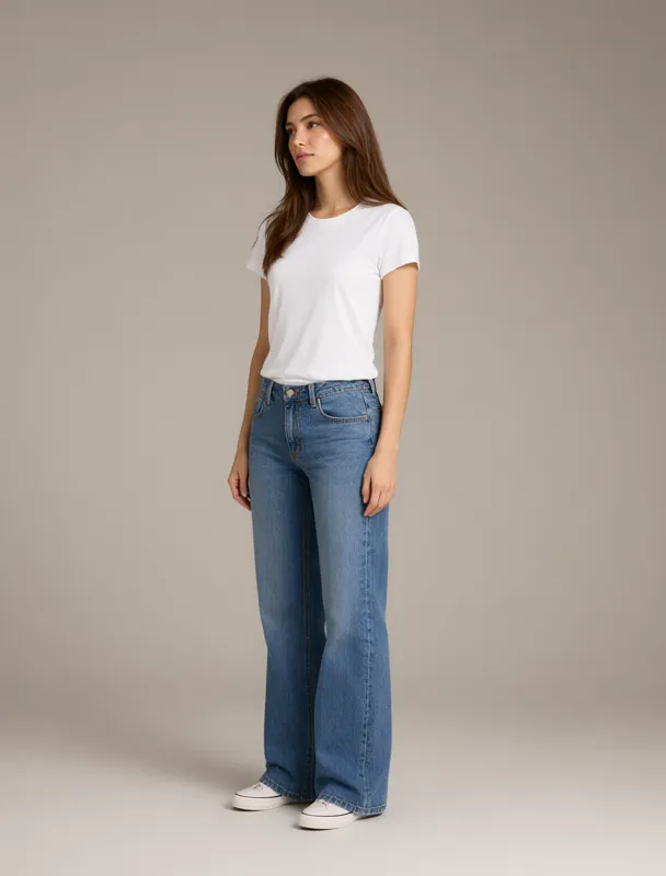 wide leg jeans by qwen image 2.1