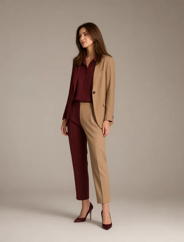 burgundy and camel by qwen image 2.1