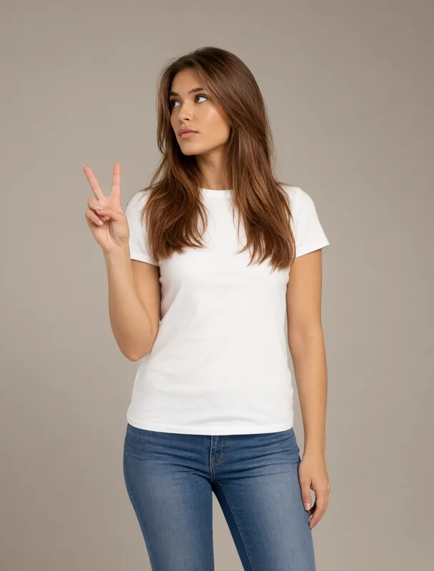 making a peace sign by qwen image 2.1