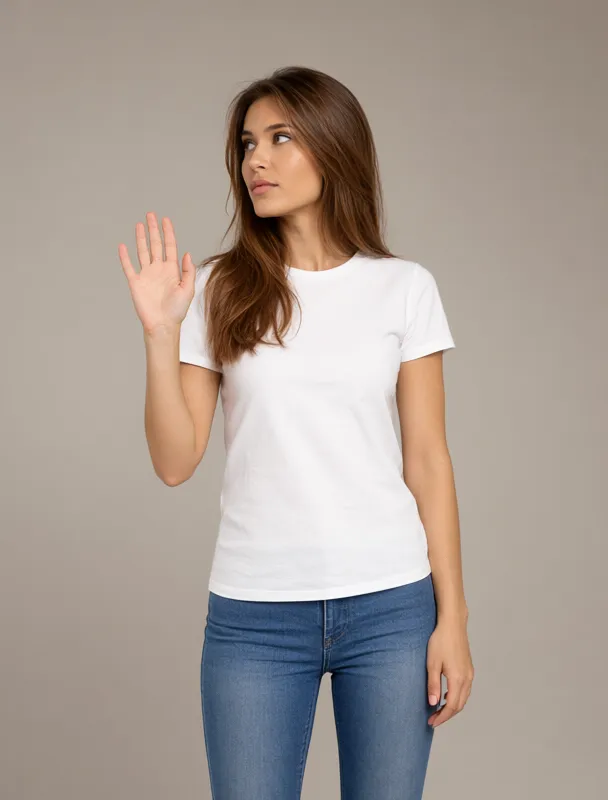 waving with an open palm by qwen image 2.1