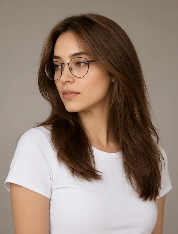 round wire rimmed glasses by qwen image 2.1