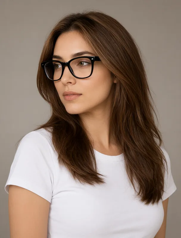 thick black frame glasses by qwen image 2.1