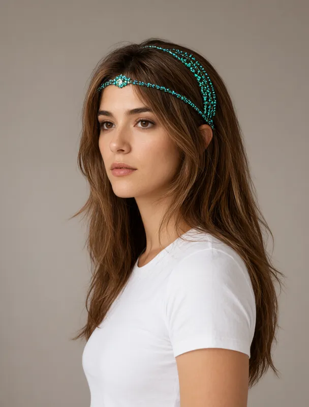 perak turquoise studded headdress by qwen image 2.1