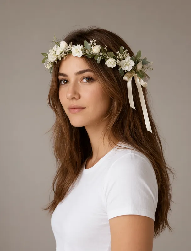 vinok flower crown with ribbons by qwen image 2.1