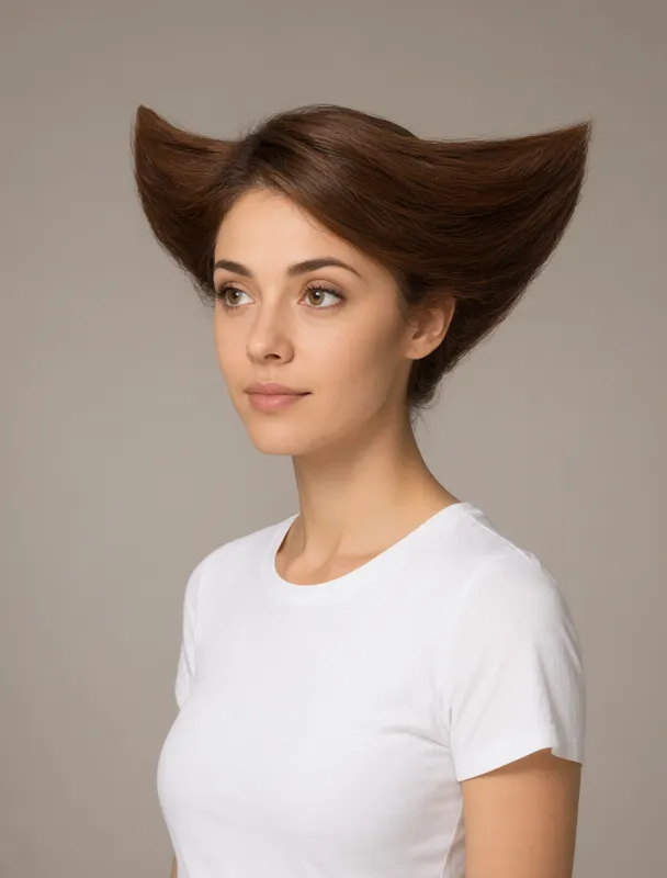 hair sculpted into wide horn like wings by qwen image 2.1