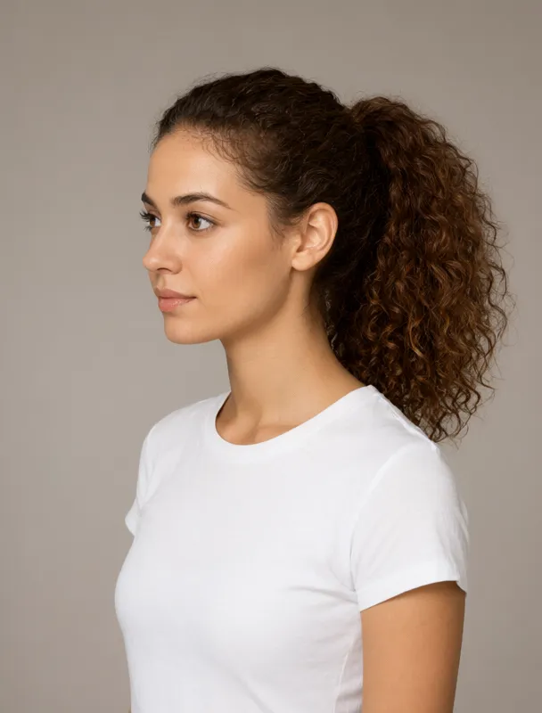 high curly ponytail by qwen image 2.1
