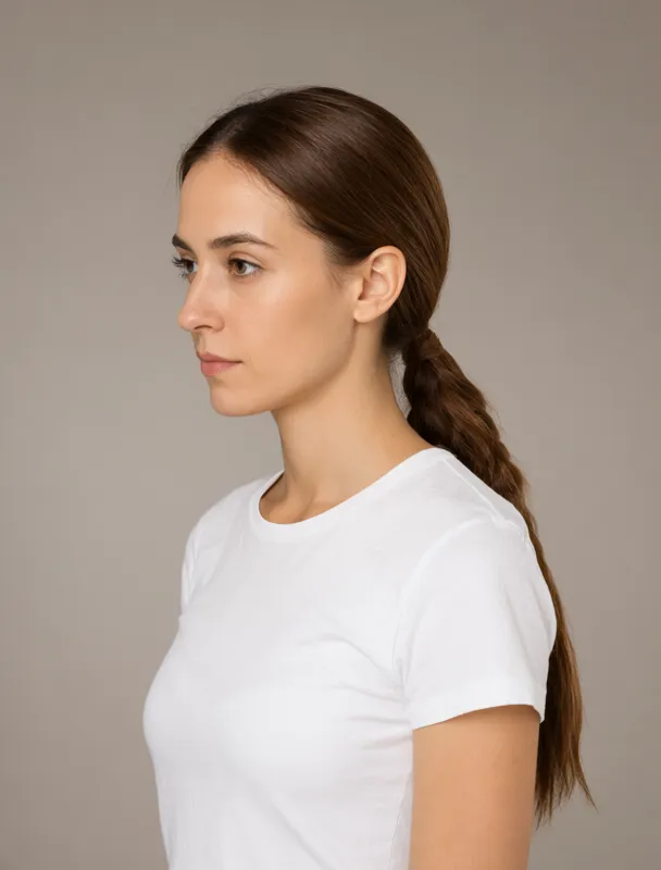 long hair in a single back plait by qwen image 2.1