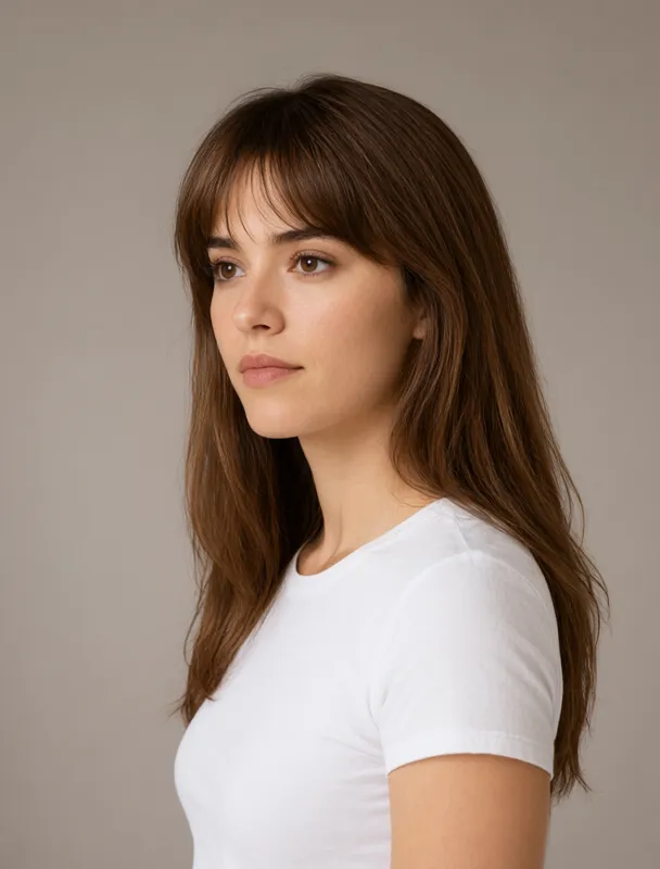 long hair with curtain bangs by qwen image 2.1