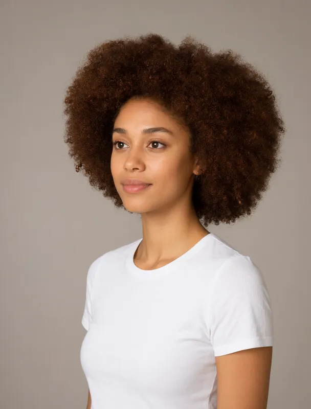 rounded afro with a hair pick by qwen image 2.1