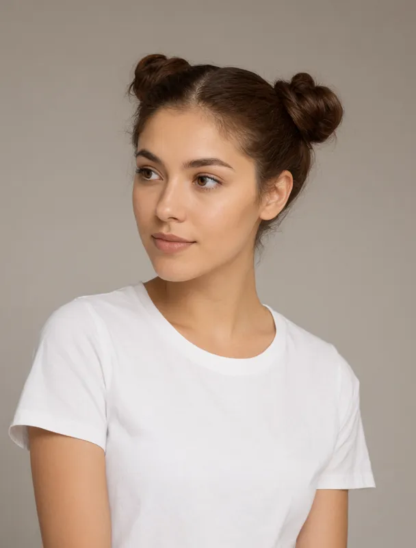 twin hair buns by qwen image 2.1