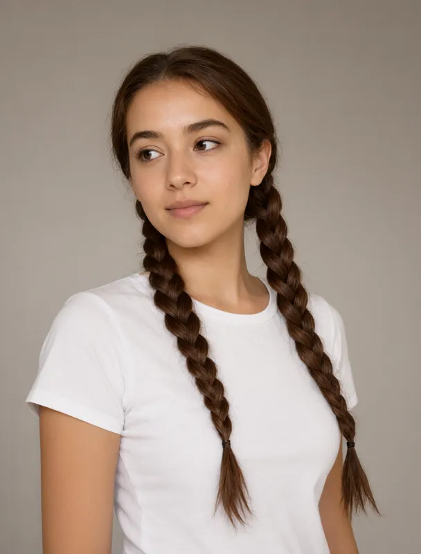 twin long georgian braids by qwen image 2.1