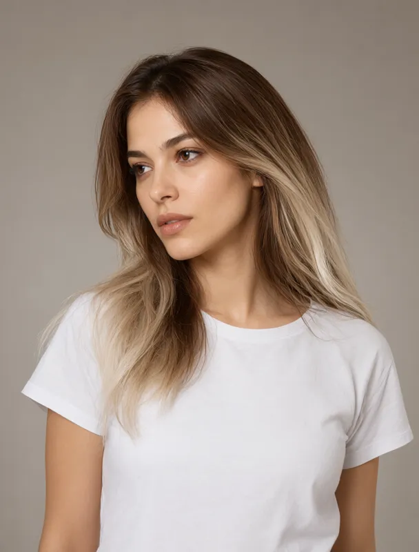 white blonde flowing hair by qwen image 2.1