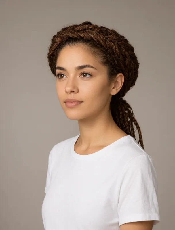 yarn wrapped braided crown by qwen image 2.1