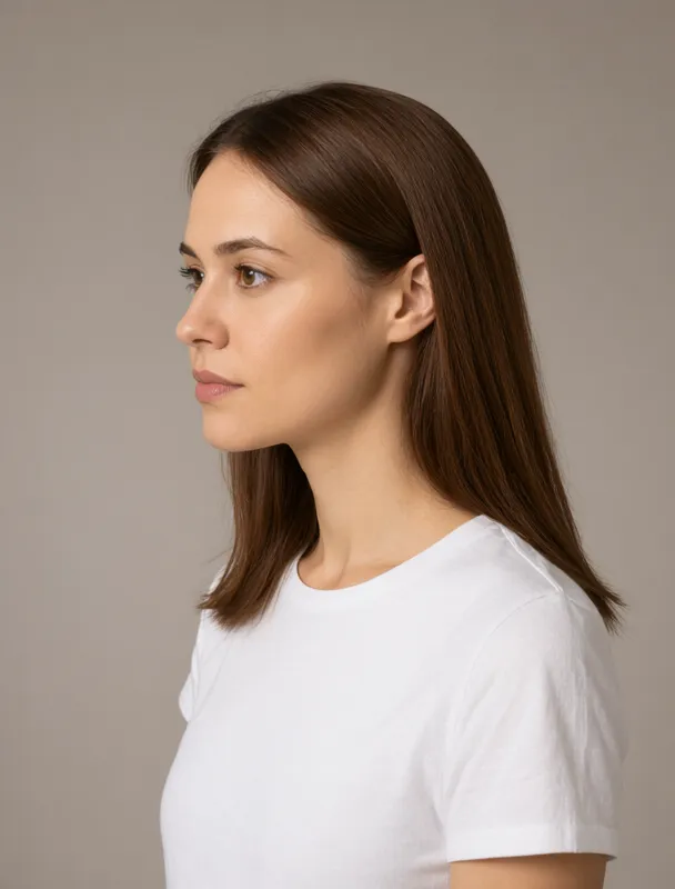 flat sleek hair by qwen image 2.1