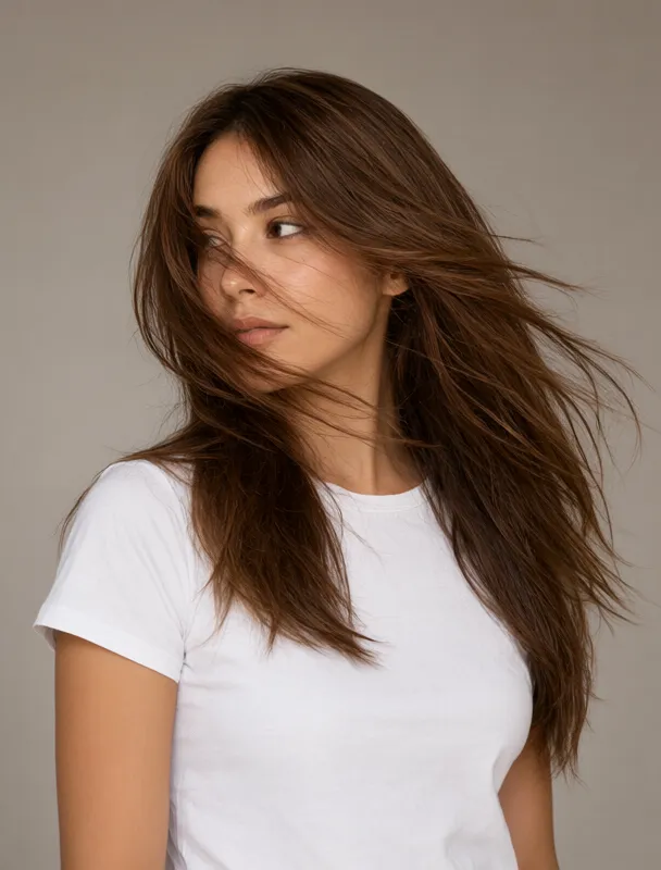 hair whipping across her face by qwen image 2.1